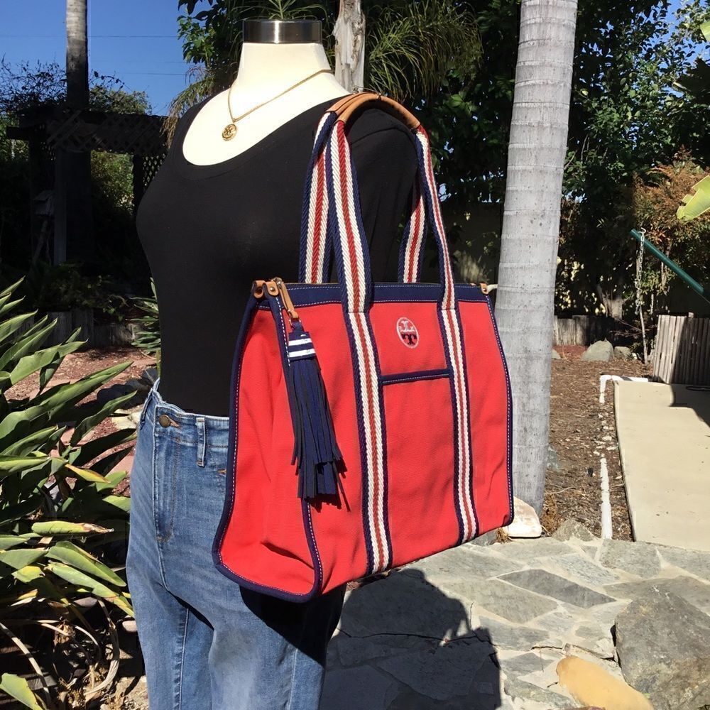 TORY BURCH CANVAS TOTE BAG - Picture 11 of 13